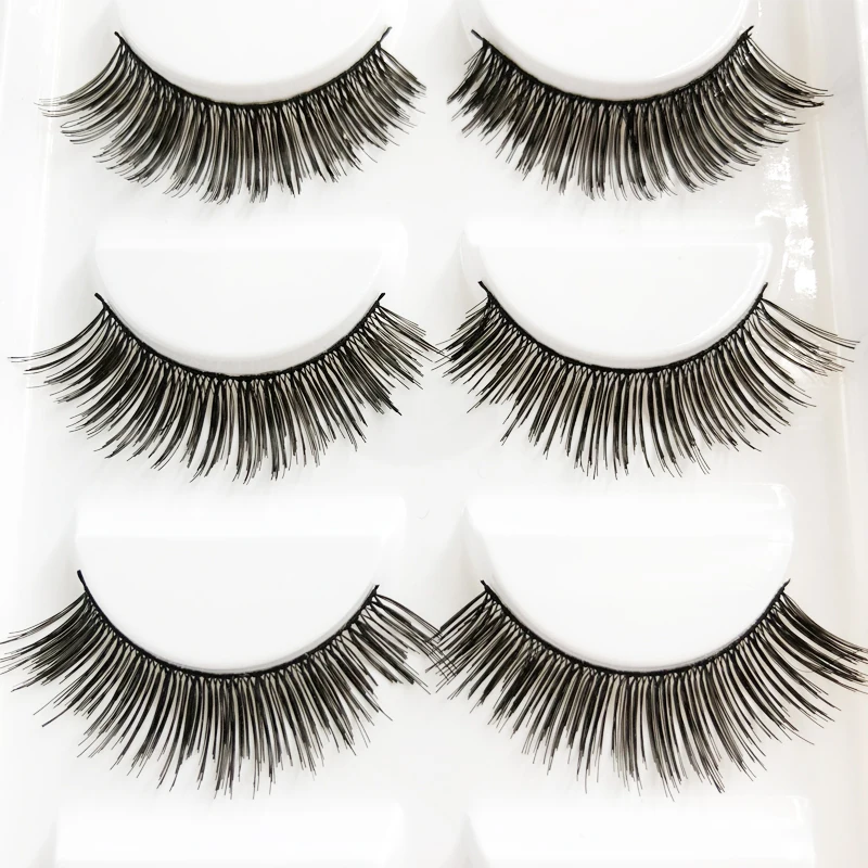 

Free Shipping #50013D Mink False eyelashes Full Strip Eyelashes Handmade Crossing Lashes Individual Strip Thick Lash