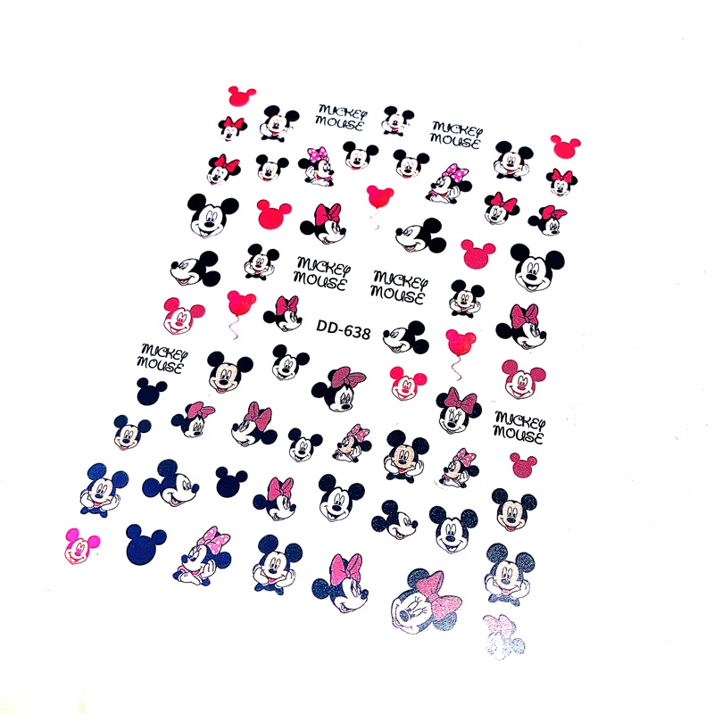 1PCS New Disney Adhesive Nail Art Sticker Mickey Minnie Stitch Nail Slider Love Letter Decoration Dress Up Design Applique images - 6