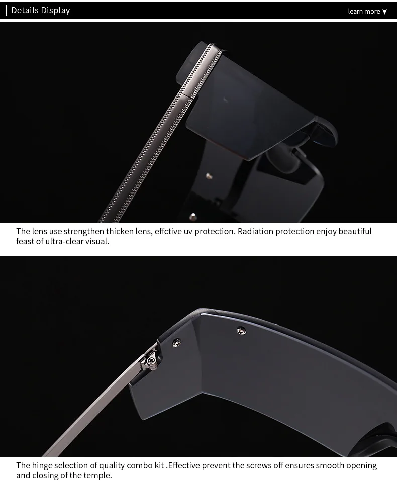 Новинка 2020 модные солнцезащитные очки оверсайз без оправы квадратные Мужские