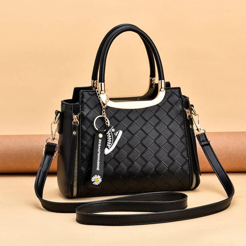 

2021 New Trend Knitting PU Leather Pattern Luxury Brand Women's Handbags Famous Designer Shoulder Bags Female Crossbody Bag Tote