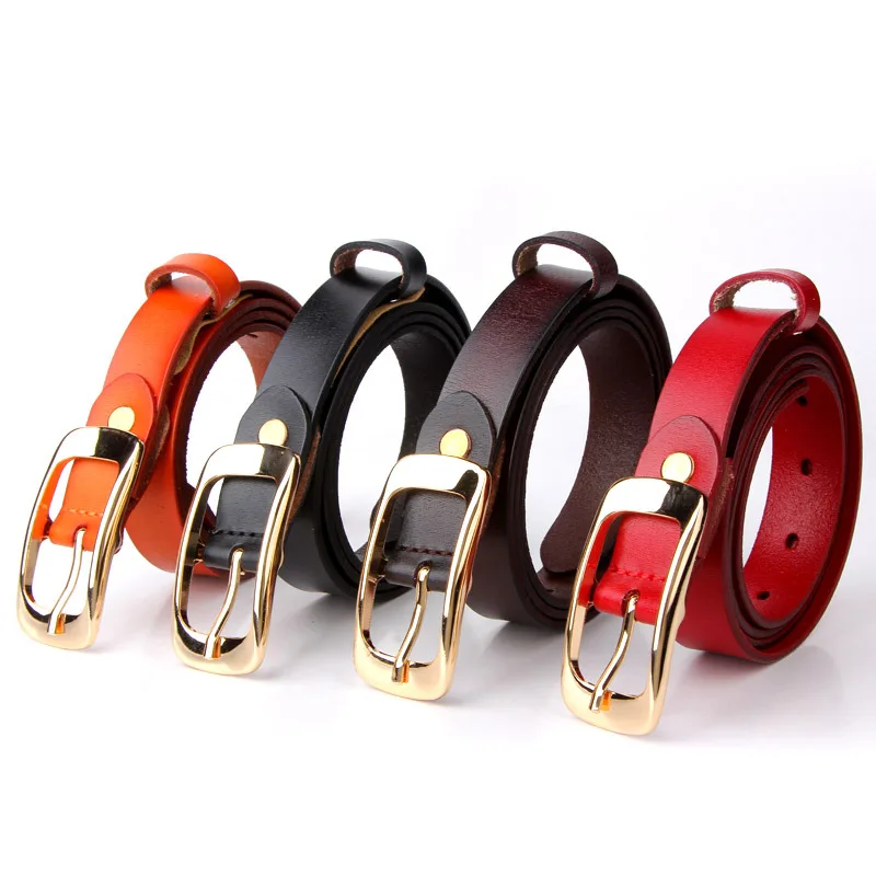 Женский кожаный ремень с пряжкой-иглой из воловьей кожи декоративный в стиле