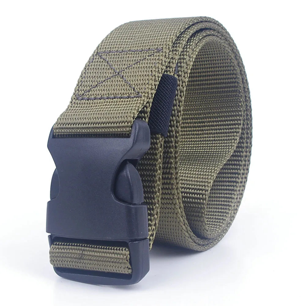 Korean Outdoor Military Training Canvas Belt Unisex Fashion Luxury High Quality Designer Belt Simple Buckle Pants Accessories