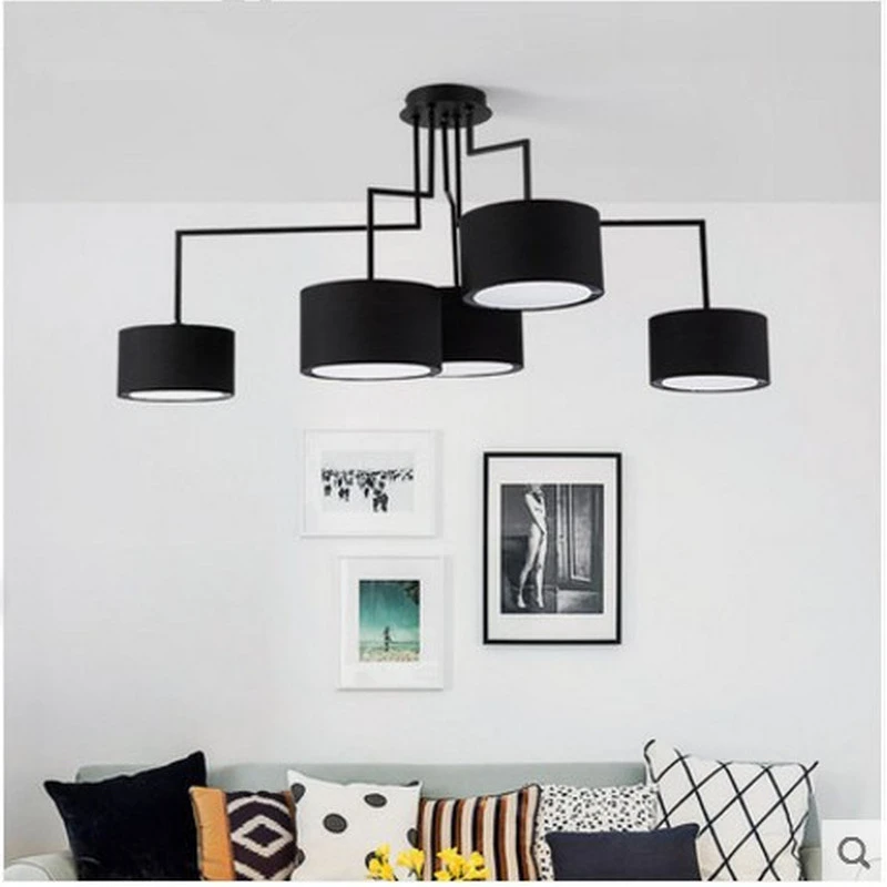 Современный минимализм Led люстра Гостиная Нерегулярные Блеск E27 абажурами