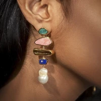 2021 new dangle asymmetry earrings small fresh long style drop oil earbuds ins popular street accessories women fashion earrings