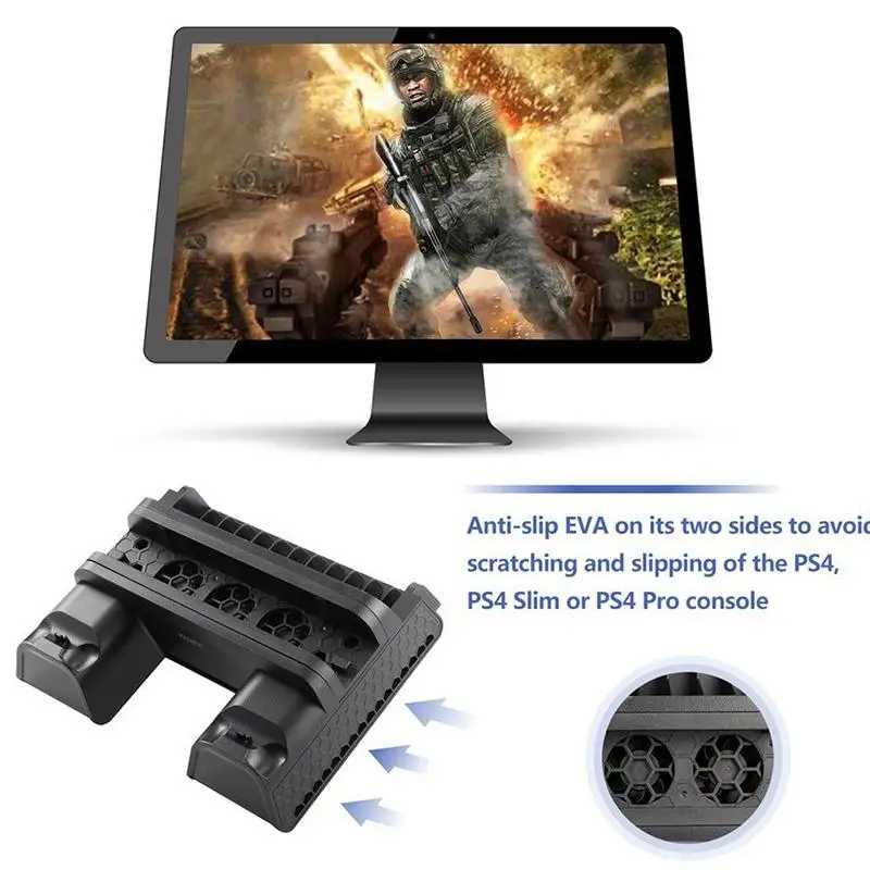 Вертикальная подставка для контроллеров PS4/PS4 Slim/PS4 Pro станция зарядки с