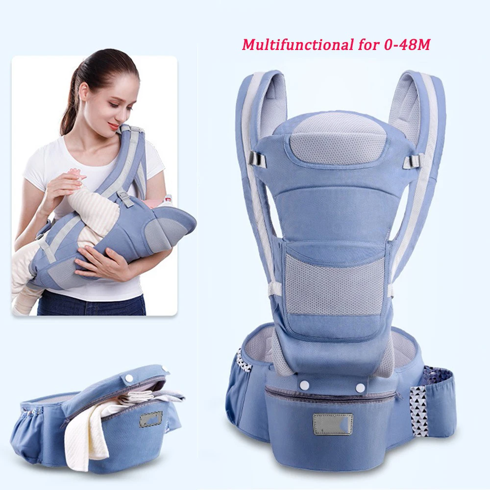 

JOYLOVE Ergonomic Baby Carrier Infant Baby Hipseat Carrier Front Facing Ergonomic Kangaroo Baby Wrap Sling For Baby Travel