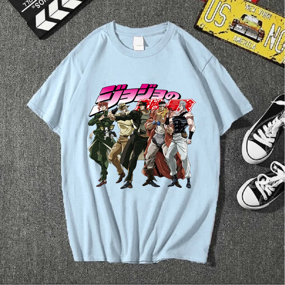 JoJo Необычные Приключения смешные футболки мужские и женские Японские Аниме