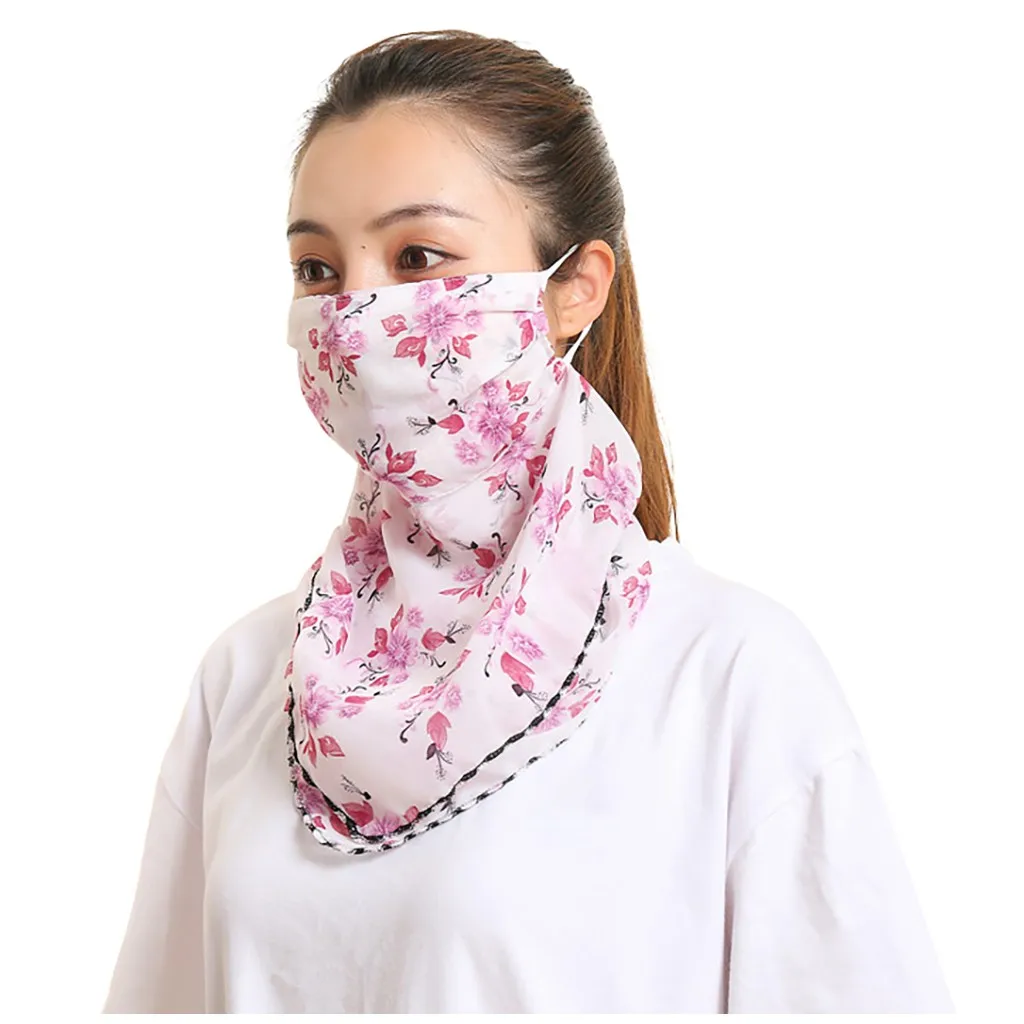 Женская дышащая маска на шею новая летняя шифоновая тонкая Солнцезащитная с