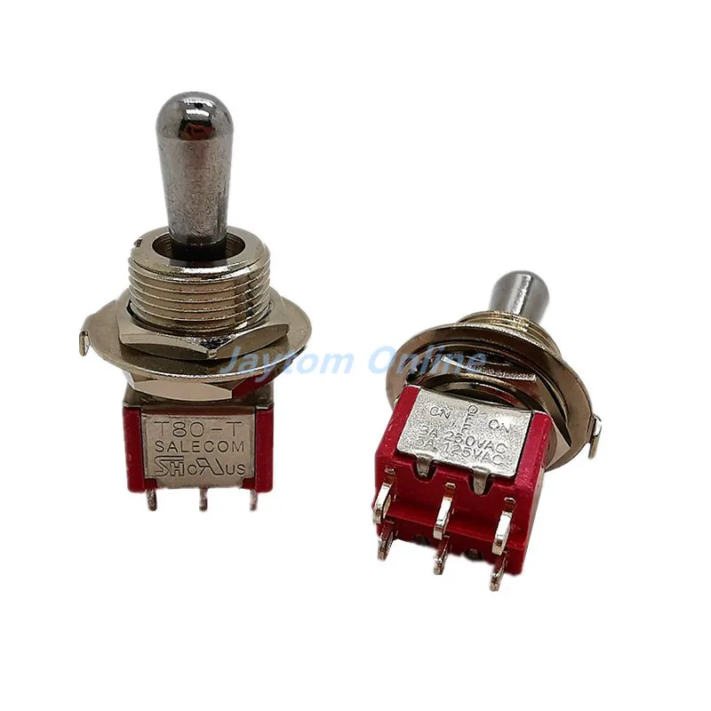 2 шт. T80-T 12 мм ВКЛ-ВЫКЛ DPDT 6Pin 3 поддержание позиции мини-тумблер с короткой ручкой 3A