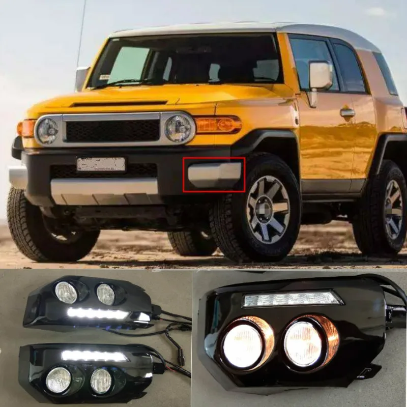 

1 Pair Car LED DRL Daytime running light for Toyota Fj Cruiser 2007-2014 fog lamp frame Fog light