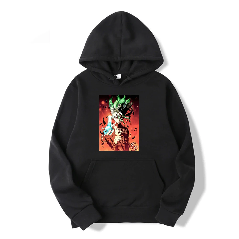 

Мужские теплые толстовки Dr Stone, аниме Ishigami Senkuu, в стиле хип-хоп, свитшот с принтом