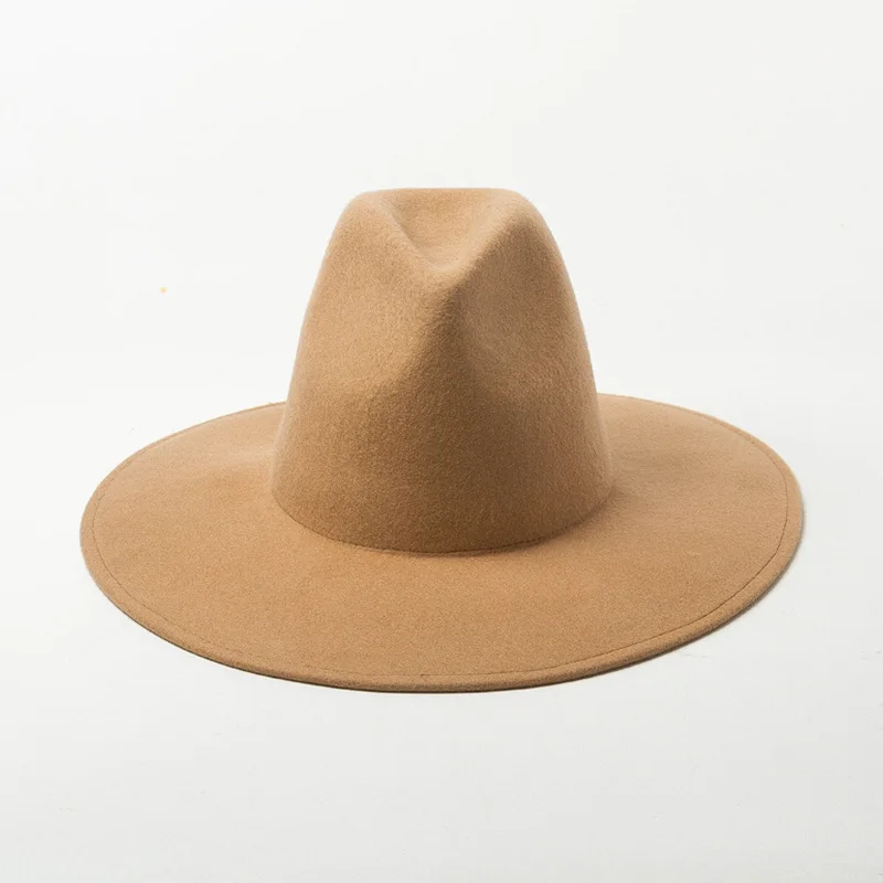 Новая модная высокая широкополая церковная Свадебная фетровая женская шапка мужская крученая фетровая шляпа шерстяные шапки зимняя джазовая шляпа