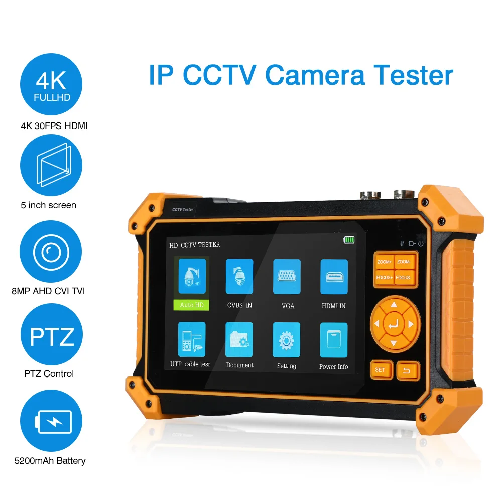 Тест монитор для камеры видеонаблюдения 5 в 1 VGA и 4K HDMI|Монитор дисплей CCTV| |