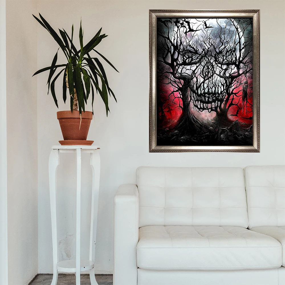 Набор для алмазной вышивки 5D крестиком с черепом и деревом взрослых детей полное