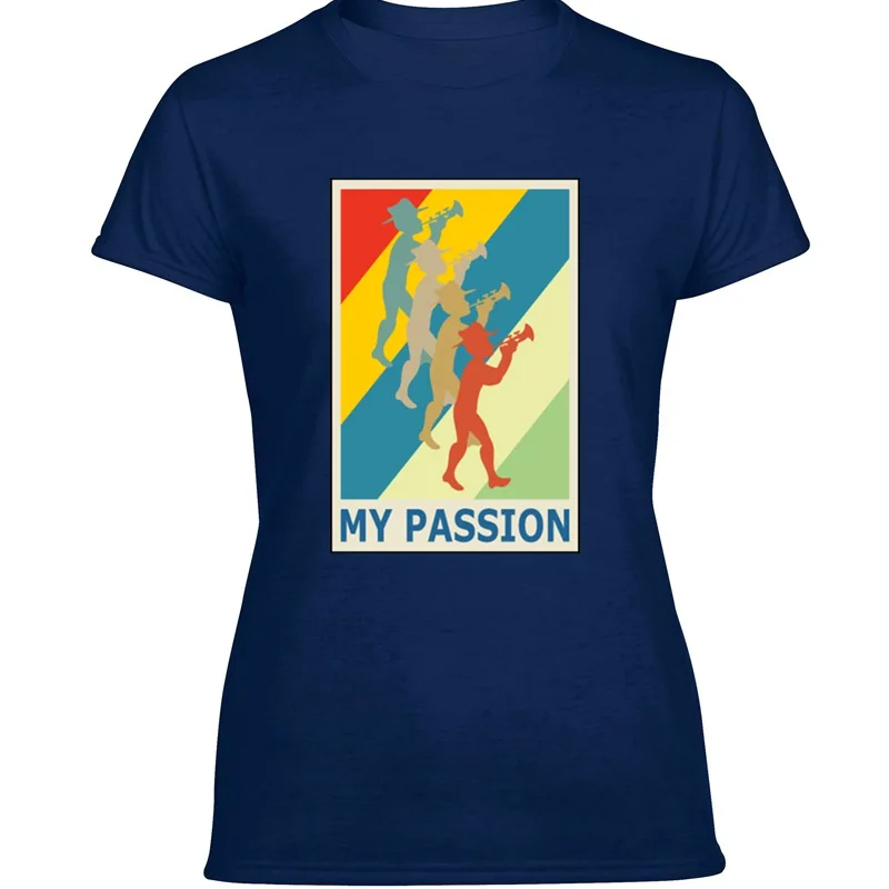 Настраиваемая футболка в стиле ретро с круглым вырезом труба игрок Джаз для