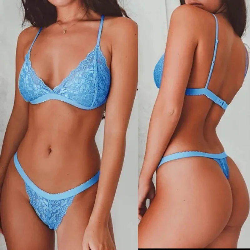 

Summer Thin 2 Pieces Set Lace Push Up Plus Size Bras Panties Women Underwear Set Cute Lingerie See Through Sexy Lady Solid XXXL