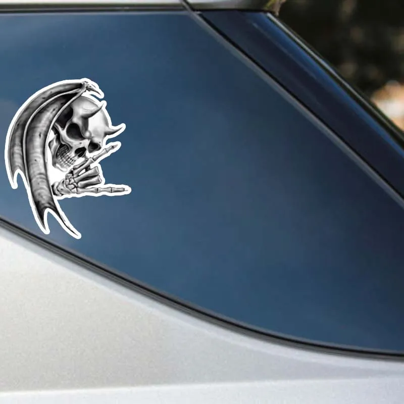 

11CM*14CM Devil Death Skull Motorcycle Helmet Car Sticker Windows Reflective Decal PVC Cover Scratches Waterproof