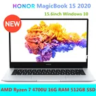 Ноутбук HONOR MagicBook 15 2020, 15,6 дюйма, AMD Ryzen 5 4500U4700U, 16 ГБ ОЗУ, 512 Гб PCIE SSD IPS, полноэкранный
