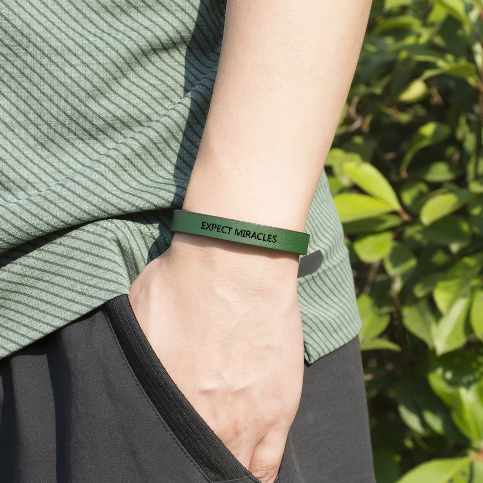 Браслет с магнитной пряжкой кожаная вдохновляющая мантра манжета Панк ювелирные