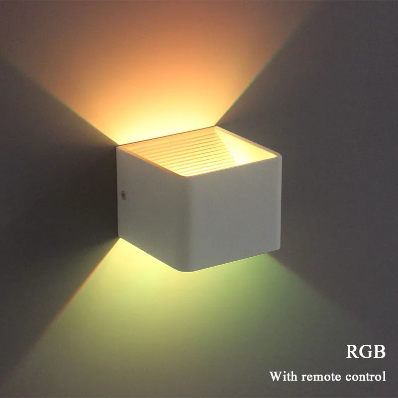 RGB 1 шт. светодиодный настенный светильник 3 Вт для внутреннего художественного украшения настенные светильники AC85-265V Алюминий для гостиной лестницы Холодный/теплый белый RGB - Цвет абажура: RGB