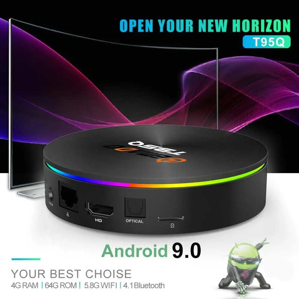 LEMADO T95Q ТВ приставка Android 9 0 S905X2 четырехъядерный процессор 4 ГБ ОЗУ 64 Гб ПЗУ 2 4G 5 8G wifi