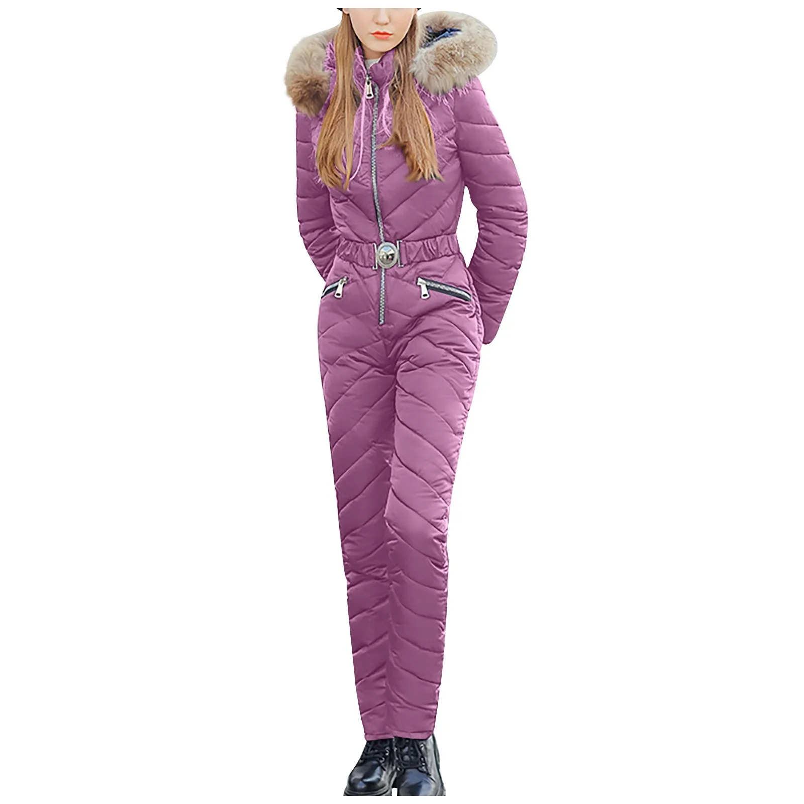 Женский зимний слитный лыжный костюм Корейская облегающая Плотная хлопковая