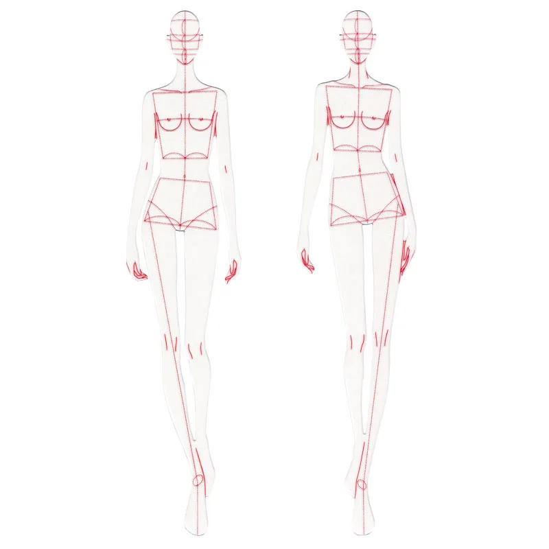 _ Тканевый дизайн линия для рисования одежды образец линейка человеческий