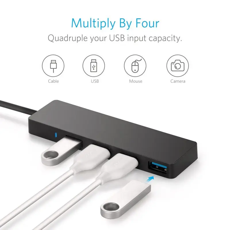 USB концентратор 3 0 ультратонкий 4 порта 2 ггц|USB-хабы| |
