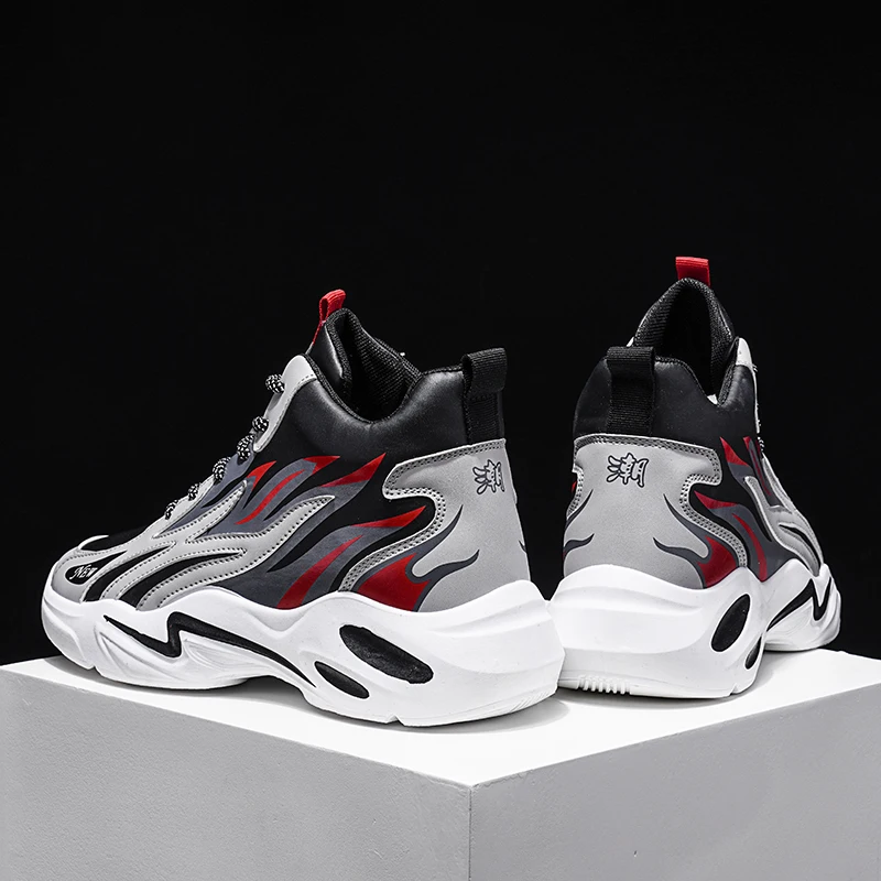 Abhoth Running Shoes Basketball Shoes High Cut Comfort Light Outdoor Leather Non-slip Walking Men Sneakers Heighten Zapatillas