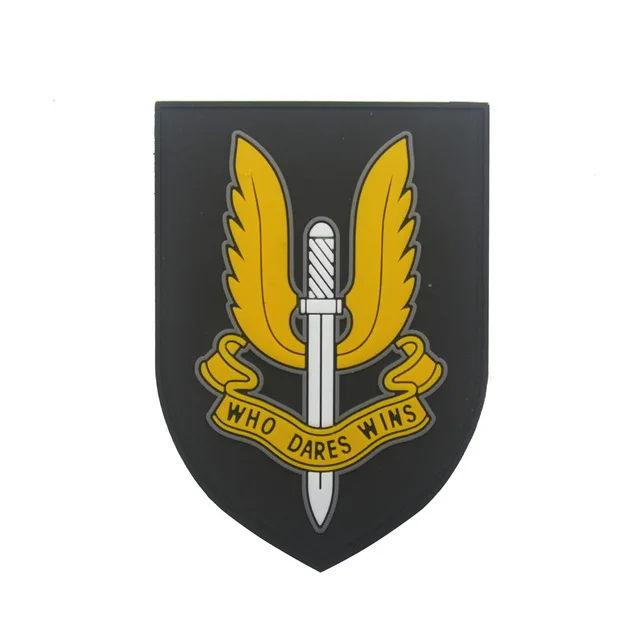 PVC SAS 1 UKSF Великобритания специальная воздушная служба Британский спецназ SAS патч кто осмелится выиграть Вышитая эмблема патч значок - Цвет: PVC SAS 1