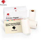 Оригинальная бежевая термобумага Phomemo для защиты глаз для фотопринтера Phomemo M02 Pocker 50 мм x 3 м, 3 рулона термобумаги