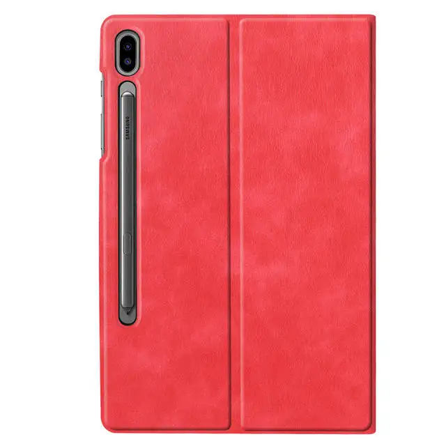 red Магнитный Премиум PU кожаный чехол для Samsung Galaxy Tab S6 10,5 SM-T860 SM-T865 10," планшет Funda TPU Чехол+ пленка+ ручка - Цвет: red