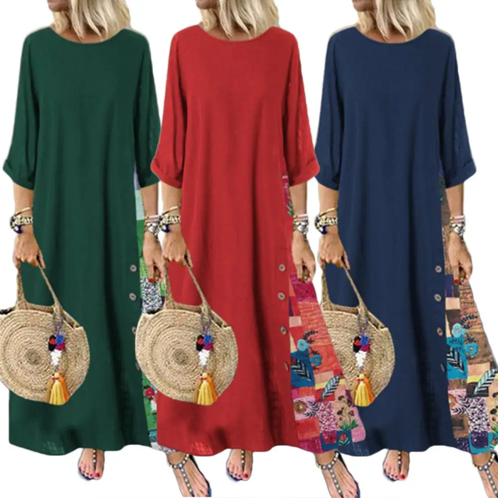 Женское Пляжное Платье макси с коротким рукавом Повседневная Туника в стиле бохо