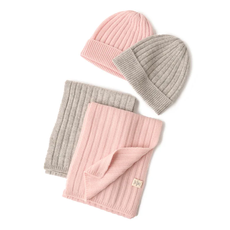 SHUCHAN Kids Hat Scarf Set Scarf, Hat & Glove Sets 100% Cashmere Children Fashion  Scarf, Hat & Glove Sets 2 Piece Warm Winter