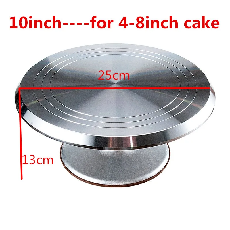 10inch Подставка для торта, инструмент для выпечки, 10, 12, 14 дюймов, крепится кремовый стол для торта, поворотный стол, вращающаяся настольная подставка, подставка для украшения стола - Цвет: 10inch