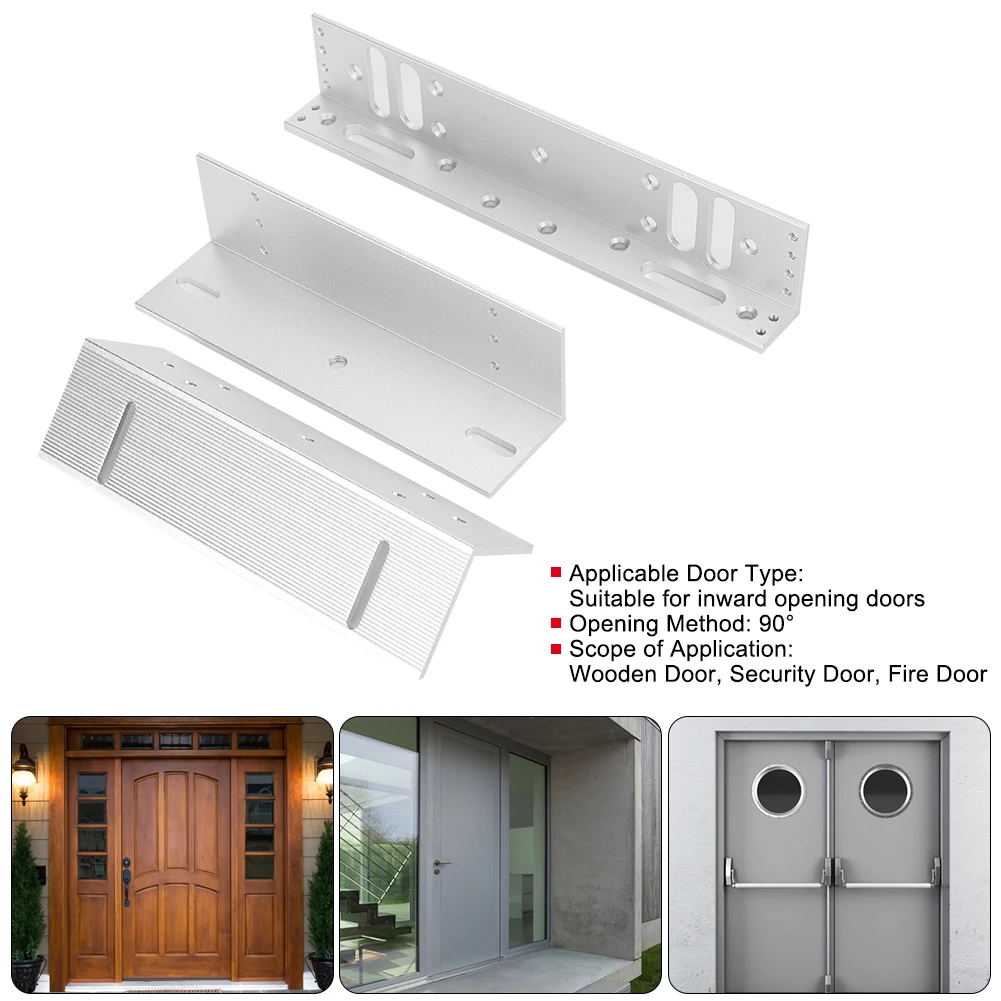 

280kg LZ Mounting Bracket Aluminum Alloy Door LZ Mounting Bracket Holder Stand for Electric Magnetic Lock 280kg/617.3lb