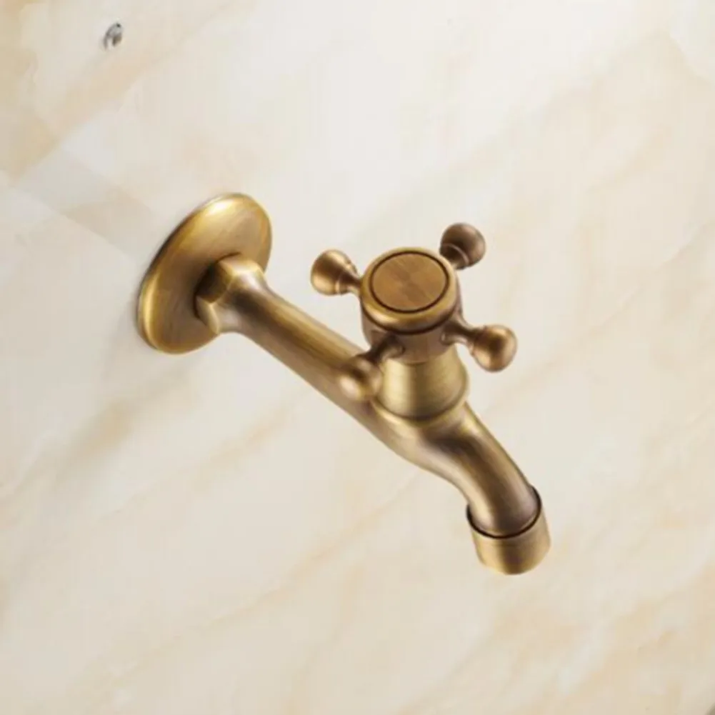 

Antique Brass Gold Tap Wall Mounted Single Cold Single Handle Basin Sink Faucet Tap For European Bathroom Kitchen Hardware