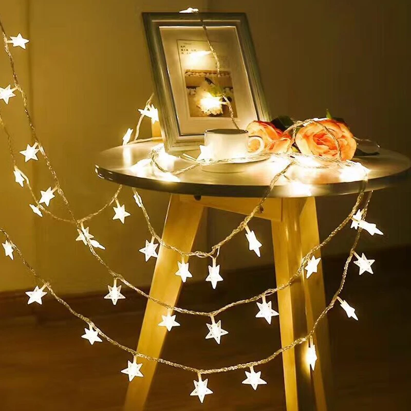 СВЕТОДИОДНАЯ Гирлянда со звездами Сказочная Гирлянда-занавеска украшение для