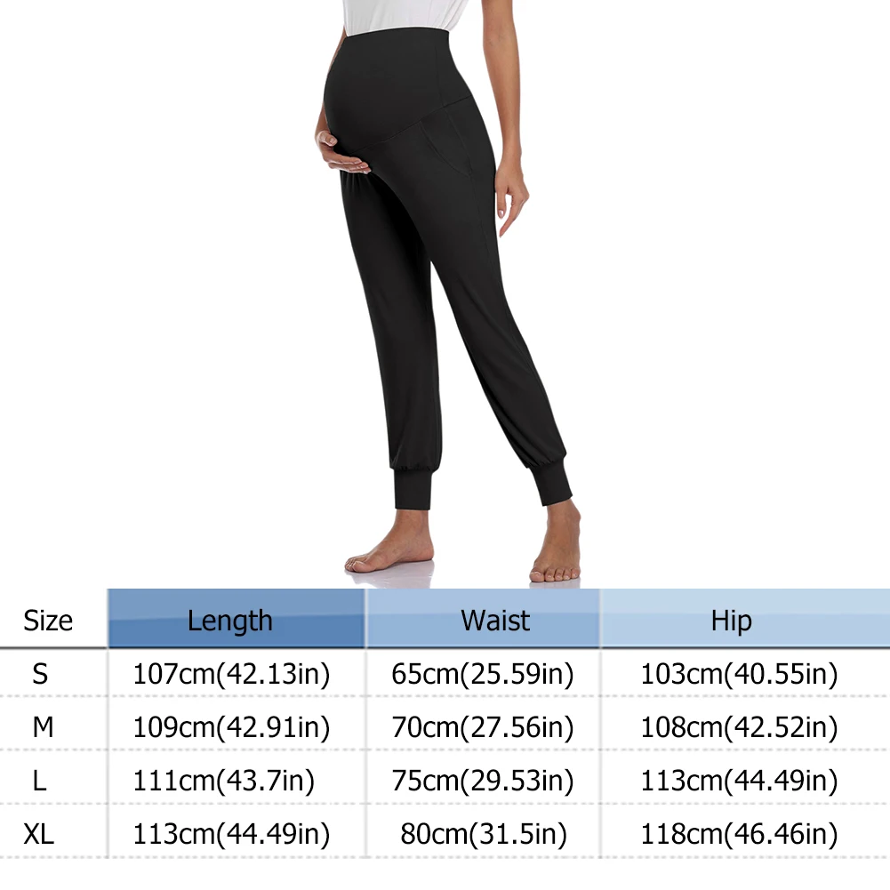 

Fashion Pregnant Stretchy Pants with Pocket women Cotton Solid Color High Waist Casual Comfortable Trousers maternity clothes