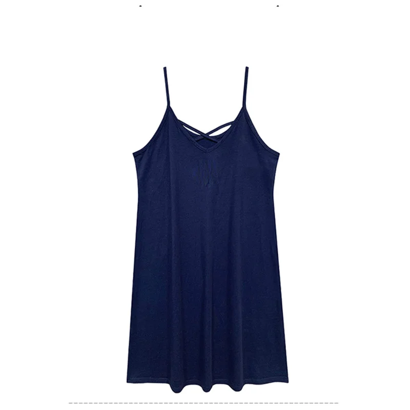 

Sling nightdress female summer pure cotton sexy solid color Korean version of temptation girl sweet modal base spring and autumn