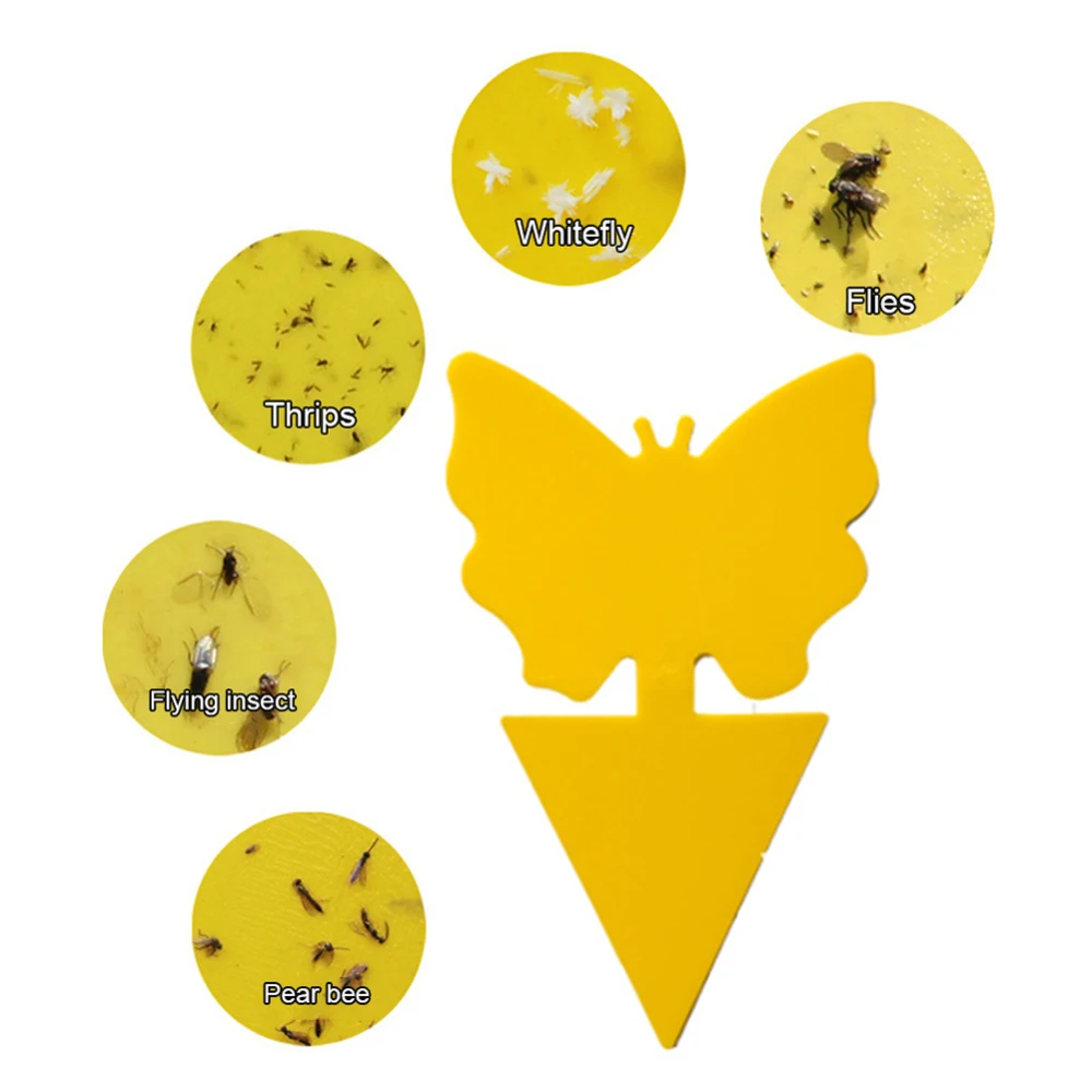

50Pcs Double-sided Sticky Board Fruit Fly Insect Fungus Leafminers Pest Control Strong Flies Traps Bedbugs Aphid Catcher