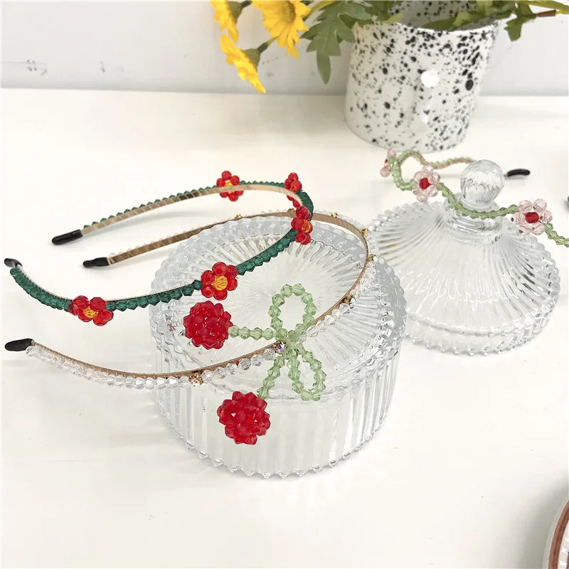 

Crystal Flower Rhinestone Hairband for Young Girl Women Hair Accessories Fancy Cherry Headband Headband Wholesale