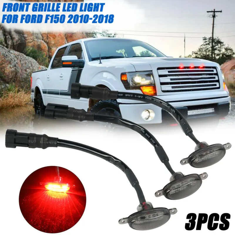 12 В DC дымовая линза красный светодиодный ОД передняя решетка хосветильник для Ford