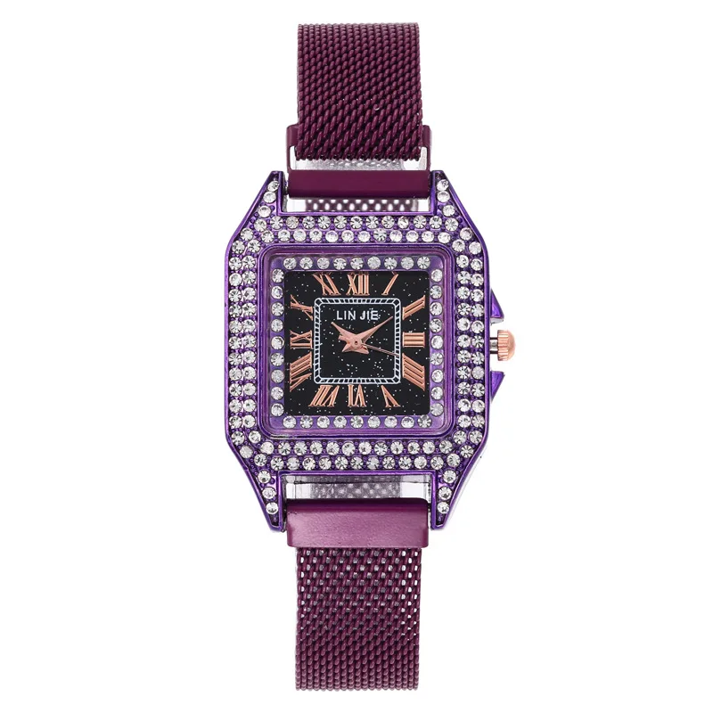 

Fashion Ladies Watch Magnet Luxury Women Wrist Watches Quartz Clock Female Square Watches Crystal Dial Party Dress Gifts New