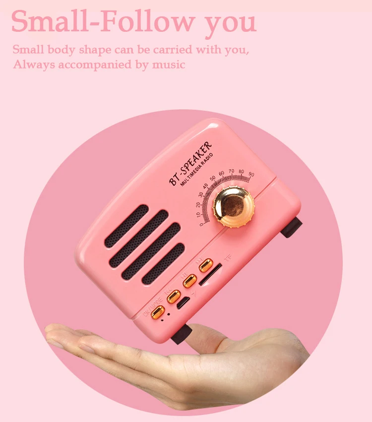 Indoor Outdoor Speaker Portable Retro Bluetooth Wireless Bass Column Support Subwoofer | Электроника