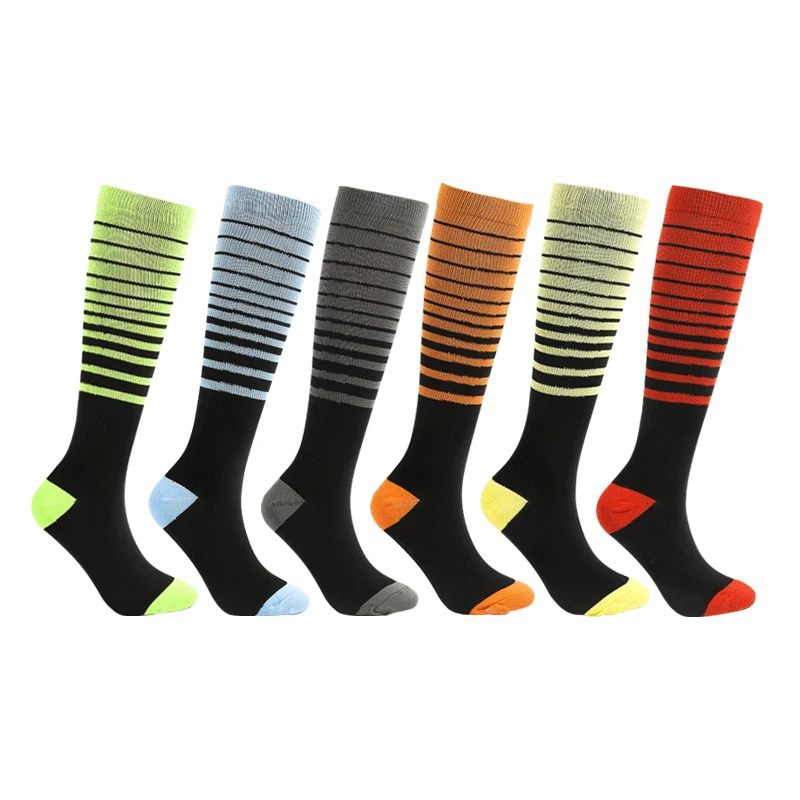 

TianYiJian Multicolor Outdoor Sports Compression Socks Men Women High Elasticity Protection Calf Compression Socks Football Sock