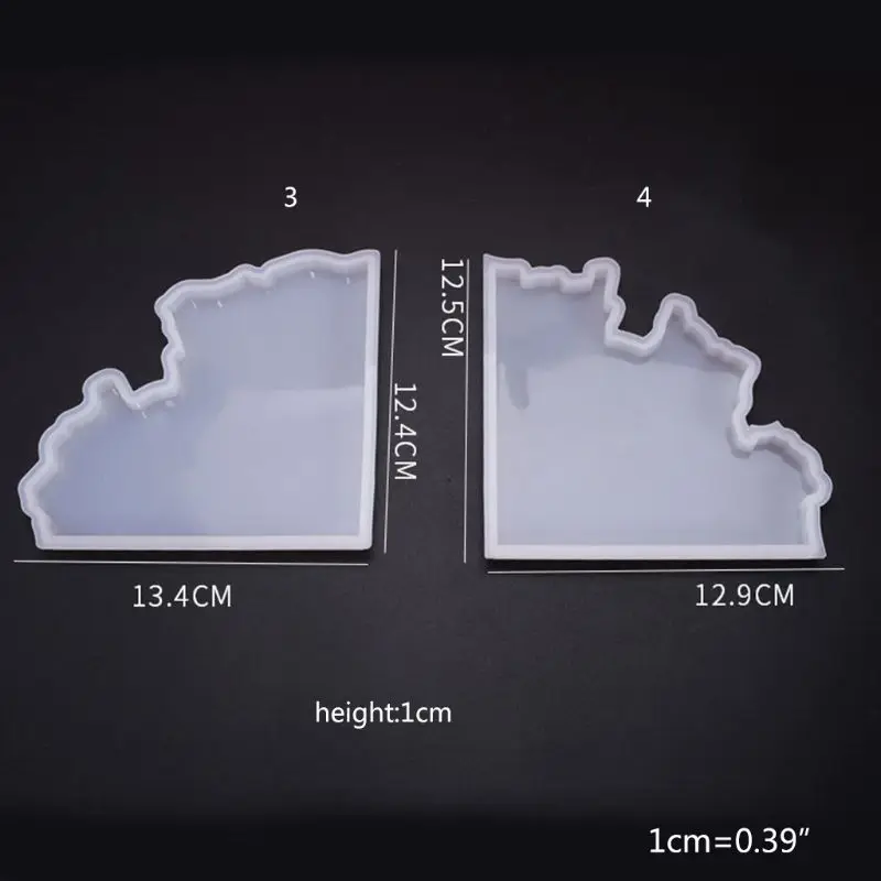 

Crystal Epoxy Resin Mold Irregular Coaster Casting Silicone DIY Craft Mould Tool KX4C