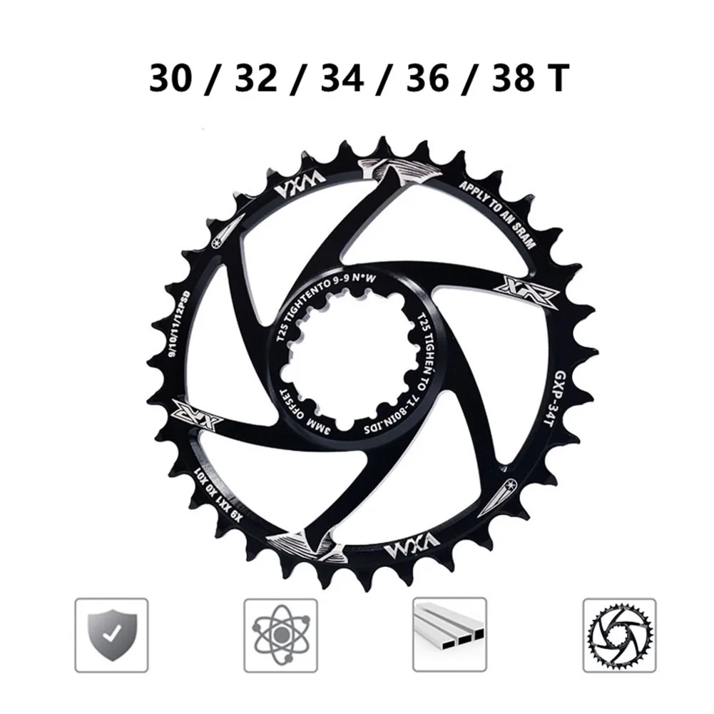 

Bicycle Chainring 3mm Offset Direct Mount 30/32/34/36/38/40T Chainring Bike Narrow Wide Chainwheel GXP Crank