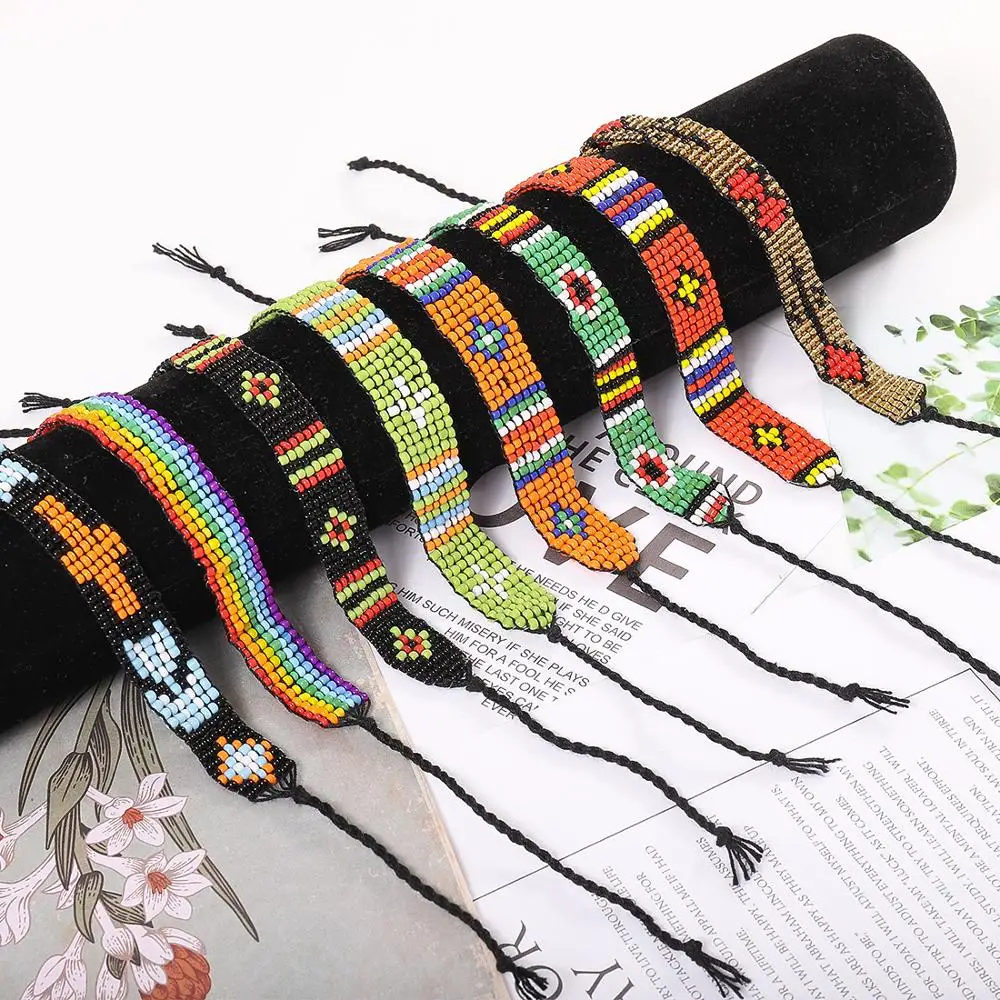 Женский плетеный браслет G.YCX многоцветные браслеты ручной работы с богемными