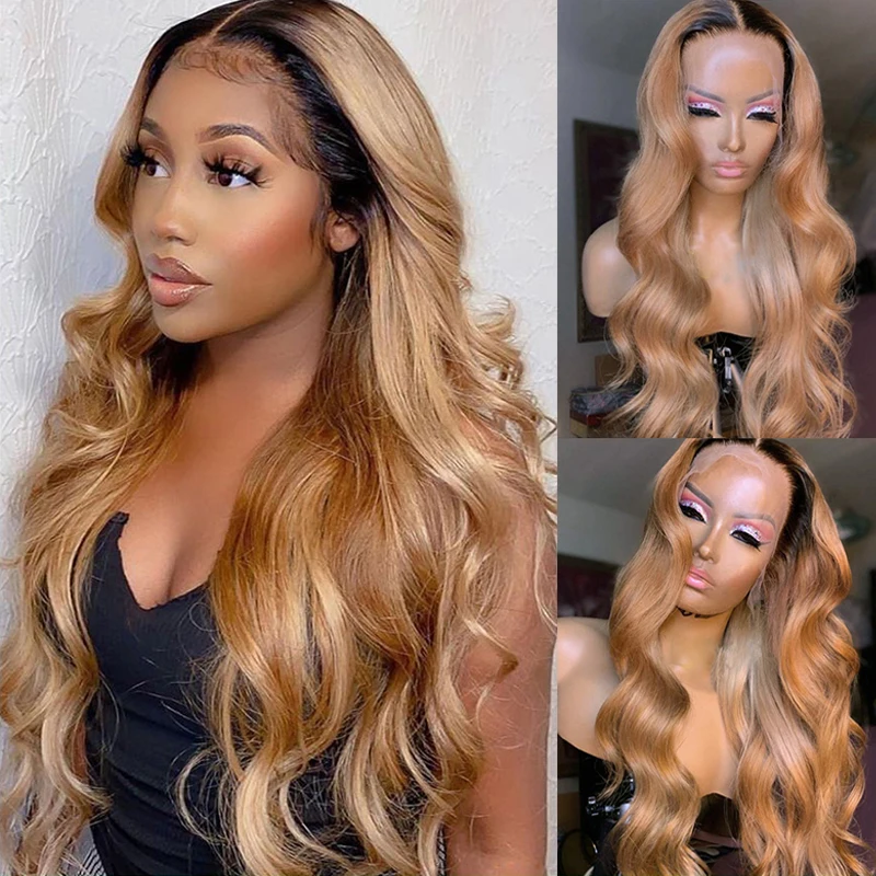 

Ombre 27 Body Wave Lace Front Wig Brazilian Colored Human Hair Wigs For Women Honey Blonde Full Hd Glueless Lace Wigs